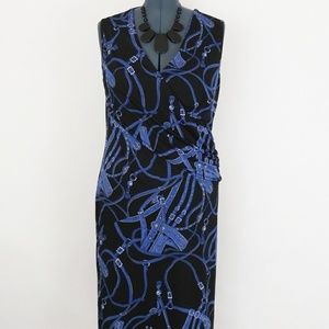 Ashley Stewart Blue Printed Dress SZ-16